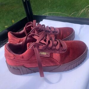 Puma Cali Women’s Burgundy Velour Sneakers